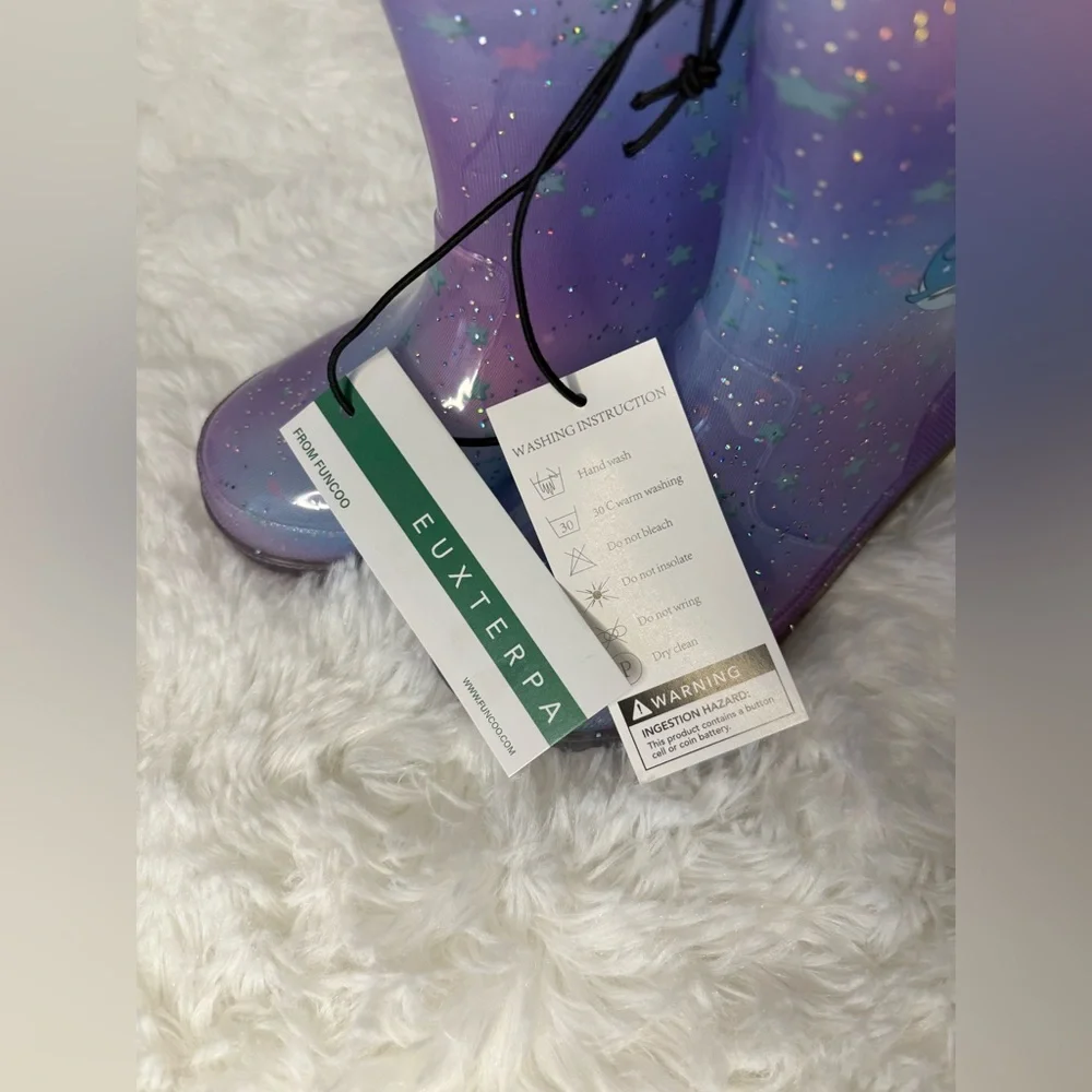 Kids Mermaid Light-Up Rain Boots - Size 10 M